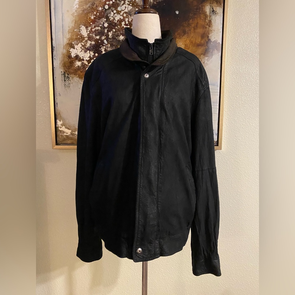 Vintage Remy leather double collared jacket size 44 XL GC~